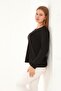 Mercerized Leather Stripe Detailed Crew Neck - 3