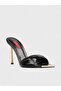 Women's Summer 11cm Heeled Slippers - 574 5557 - Black Wrinkled - 2