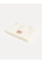 Ecru bear embroidered girl's beanie