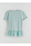 Esvab • Modern & Distinctive Zero Roba Collar Scallop Detailed Girls' T-Shirt - 4