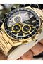Functions Active Men's Wristwatch, Certified, Guaranteed, Yellow Steel Band, Calendar, Bracelet