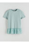 Esvab • Modern & Distinctive Zero Roba Collar Scallop Detailed Girls' T-Shirt - 2