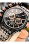 Men's Wristwatch, with Calendar, Functions Active, Black Steel Band, Bracelet Gift - 4