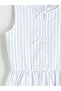 Crew Neck Striped Girl's Dress - 4
