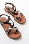 205-08 Black Garni Orthopedic Genuine Leather Women's Sandals - 4