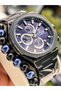 Men's Wristwatch, Certified, Guaranteed, Dark Blue Smoked Steel Band, Calendar, Bracelet Gift - 4