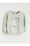 Crew Neck Printed Girl's Thick Sweatshirt - 3