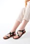 205-08 Black Garni Orthopedic Genuine Leather Women's Sandals