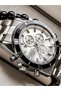 Men's Wristwatch, Certified, Guaranteed, White Silver Steel Band, Calendar, Bracelet Gift - 4