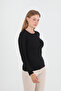 Crew Neck Black Long Sleeve Blouse/Bodysuit - 4