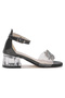 Yangu Stoned Girl's 3 cm Transparent Heeled Sandals Evening Dress Shoes - 3