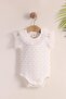 Ecru Heart Cotton Lace Sleeveless Baby Girl Bodysuit