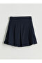 Two Mt Shop Quality Lcw Kids Navy Blue Basic Gabardine Girls Skirt - 3