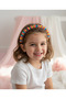 Blue Yellow Ball Beaded Row Crown – Colorful and Fun Hair Accessory for Girls