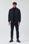 Men's Anthracite Color Standard Fit Zippered Quilted Cashmere Coat