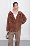 Angora Look Casual Jacket Brown 8279 - 2