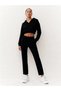 Casi̇ Women's Hooded V-Neck Pipe Leg Sweatpants Set - 3