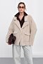Angora Look Casual Jacket Stone 8279