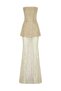 Strapless Stone Sequin Embroidered Suit Evening Dress- Two Pieces