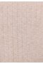 Regular Fit Stand Collar Plain Women's Beige Long Sleeve T-Shirt - 5