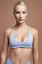 Rosa Blue Dusty Blue Seamless Padded Sports Bra - 6