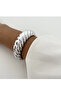 Silver Color Twist Plate Clamp Bracelet - 4