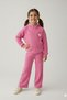 My Little One's Cicileri Heart Punch Embroidered Ribbed Girls' Seasonal Suit - Pink