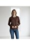 Women's Front Stone-Embellished Self-Patterned Zero-Collar Blouse - 3