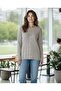 Women's Front Stone-Embellished Self-Patterned Zero-Collar Blouse - 3