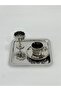 Silver Coffee Presentation Set – Silver Coffee Cup, Turkish Delight Bowl and Tray - Luxury Coffee Set - Groom Coffee Set - 7