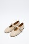 Babet 2503 - Beige Knitted Women's Babet with Silver Buckle Detail - 3