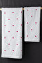 Red Heart Towel Set Turkish Bath Set – 50X90 and 70X140 cm Bath Towel Set