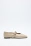 Babet 2503 - Beige Knitted Women's Babet with Silver Buckle Detail - 2