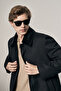 Black Fur Collar Classic Comfort Fit Flexible Coat 1008255163 - 4
