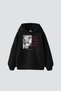 Gets Out of Control Vintage Printed Oversize Unisex Black Hoodie