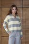 Oversize Striped Polo Neck Knitwear Sweater Aw25Kz0058 - 5