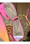 Women's Colorful Lycra Stretchy Drawstring Halter Neck Strapless Stylish Quality Accessory Detail Bikini Set - 8