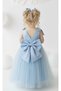 Girls' Blue Long Evening Dress Blue Children's Birthday Dress Children's Elsa Dress Evening Dress - 2