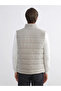 Lcwaikiki Classic Ecru Plus Size Standard Fit Stand Collar Men's Puffer Vest - 4