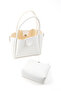 White Shk190 Faux Leather Snap-On Hand, Arm and Shoulder Bag with Removable Makeup Bag - 7