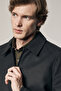 Men's Anthracite Shirt Collar Casual Slim Fit Flexible Coat 1007255122 - 2