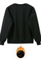 Women's Lover Bear Printed Crew Neck Gray Black Sweatshirt Oversize Loose - 3