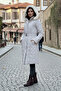 Quilted Coat with Fur Collar O2000-1 Stone Color - 3
