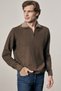 Mink Zippered Half Fisherman Long Sleeve Pocketless Comfort Fit Casual Cotton Knitwear Sweater 1012255204