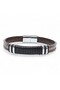 Genuine Leather and 316L Steel Black-Brown Men's Bracelet 31834B19D1 - 4
