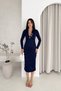 Women's V-Neck Gold Button Detailed Midi Dress Nbk4307 - 3