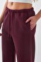 Oversize Unisex Sweatpants Burgundy – 3 Thread Ribbed, Wide Leg, with Pockets, Modern Comfortable Fit - 2