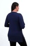 Women's Plus Size Crystal Fabric Crew Neck Floral Embroidered Slit Hijab Tunic - 5