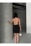 New Year's Special Black Dress with Low Back and Stone Chain Detail - 4