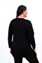 Women's Plus Size Crystal Fabric Crew Neck Floral Embroidered Slit Hijab Tunic - 5